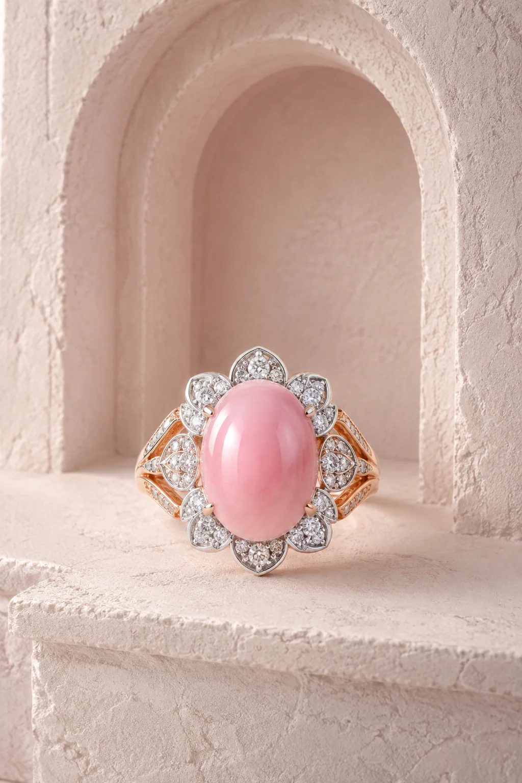 Pink gemstone ring